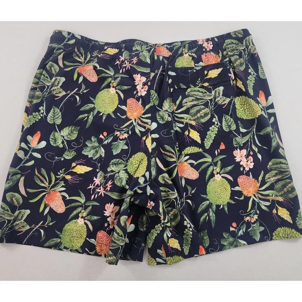 Express swimwear swim trunks shorts Extra Large XL navy floral pocket $68 mens